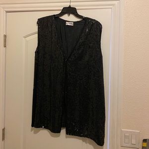 Beautiful Black Sparkling Sequin Vest.